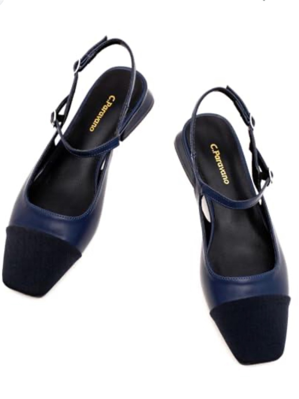 C.paravano womens toe slingback flats
